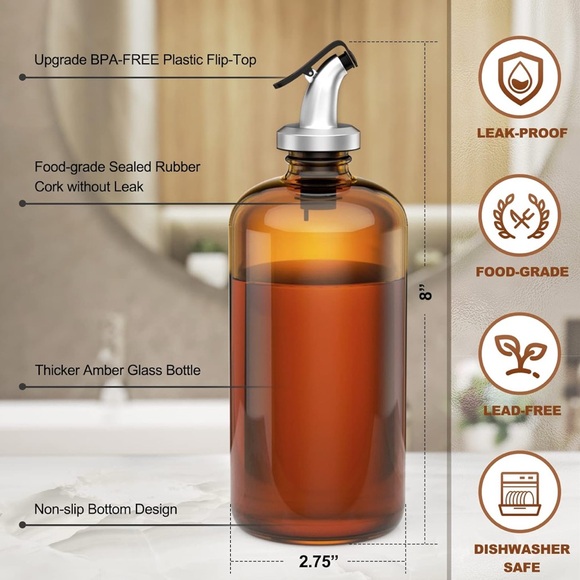 Bronze bathroom organizer mouthwash and toothbrush set - Picture 9 of 10